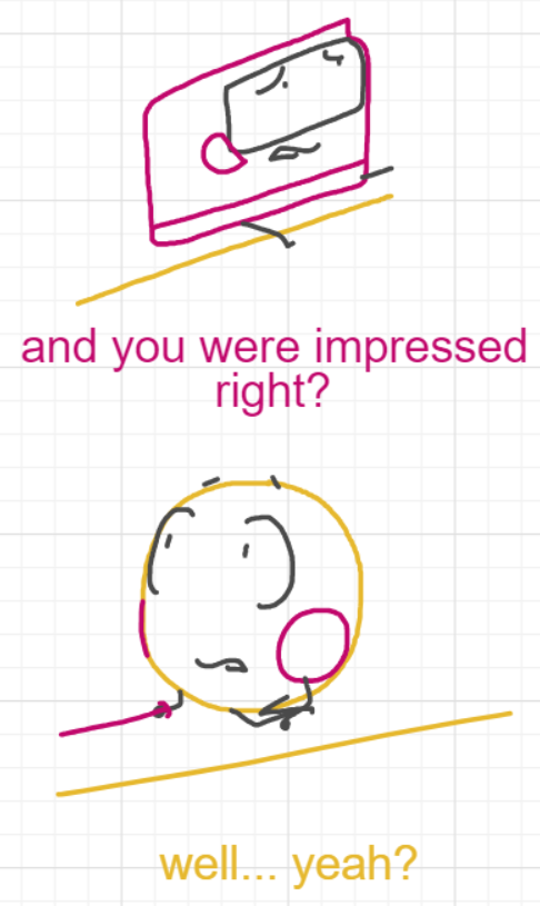 A panel from Running Duos, episode four of the Board Boards object show by Furretwalk/WalkingFurret.